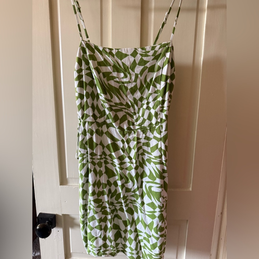 NWT Green and White Checkered Dress
